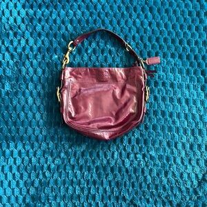 Vintage Coach Plum Leather Shoulder Bag
